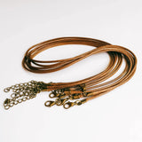 Adjustable Brown Leather Cord Lobster Clasp Pendant Necklace 20pcs 50cm