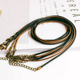 Adjustable Brown Leather Cord Lobster Clasp Pendant Necklace 20pcs 50cm
