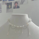Y2K Angel Wings Beads Necklace Choker