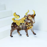 Acrylic Flower Cattle Brooches Women Bull Ox Animal Year Party Brooch Pins