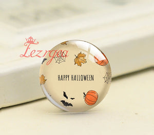 Halloween Party Witch Cat Glass Cabochons DIY Jewelry Making