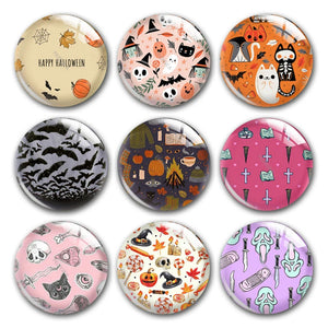 Halloween Party Witch Cat Glass Cabochons DIY Jewelry Making