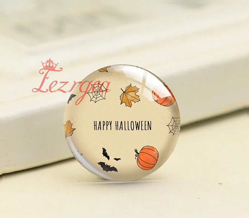 Halloween Party Witch Cat Glass Cabochons DIY Jewelry Making