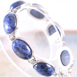 Natural Sodalite Bead Bracelet Adjustable Chain