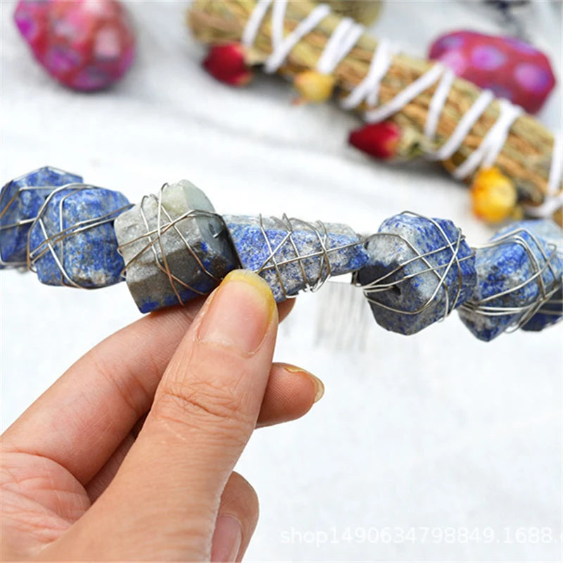 Baroque Natural Stone Hair Accessories Bridal Tiara Crown
