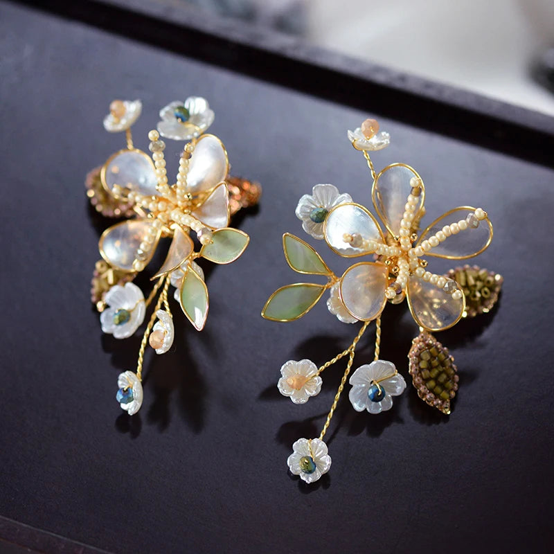Baroque Vintage Rhinestone Brides Ear Clip Evening Earrings