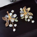 Baroque Vintage Rhinestone Brides Ear Clip Evening Earrings