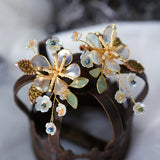 Baroque Vintage Rhinestone Brides Ear Clip Evening Earrings