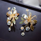 Baroque Vintage Rhinestone Brides Ear Clip Evening Earrings