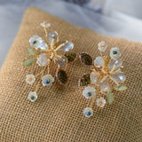 Baroque Vintage Rhinestone Brides Ear Clip Evening Earrings