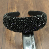 Baroque Beads Headband High Full Crystal Padded Hairhoop Bridal Tiara