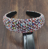 Baroque Beads Headband High Full Crystal Padded Hairhoop Bridal Tiara
