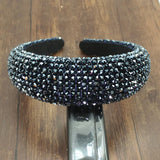 Baroque Beads Headband High Full Crystal Padded Hairhoop Bridal Tiara