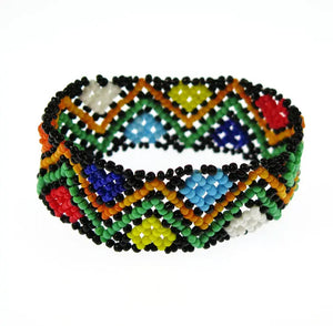 Hippy Friendship Bead Bracelet Crochet Woven Seed Beads Double wave