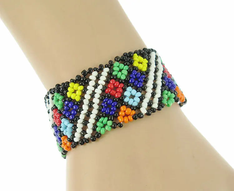 Hippy Friendship Bead Bracelet Crochet Woven Seed Beads
