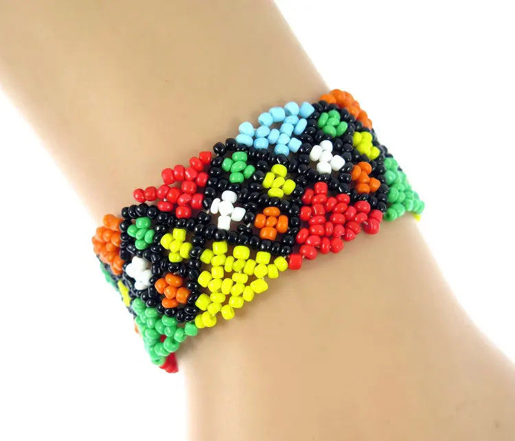Hippy Friendship Seed Bead Bracelet Crochet Woven Rhombus Bracelets
