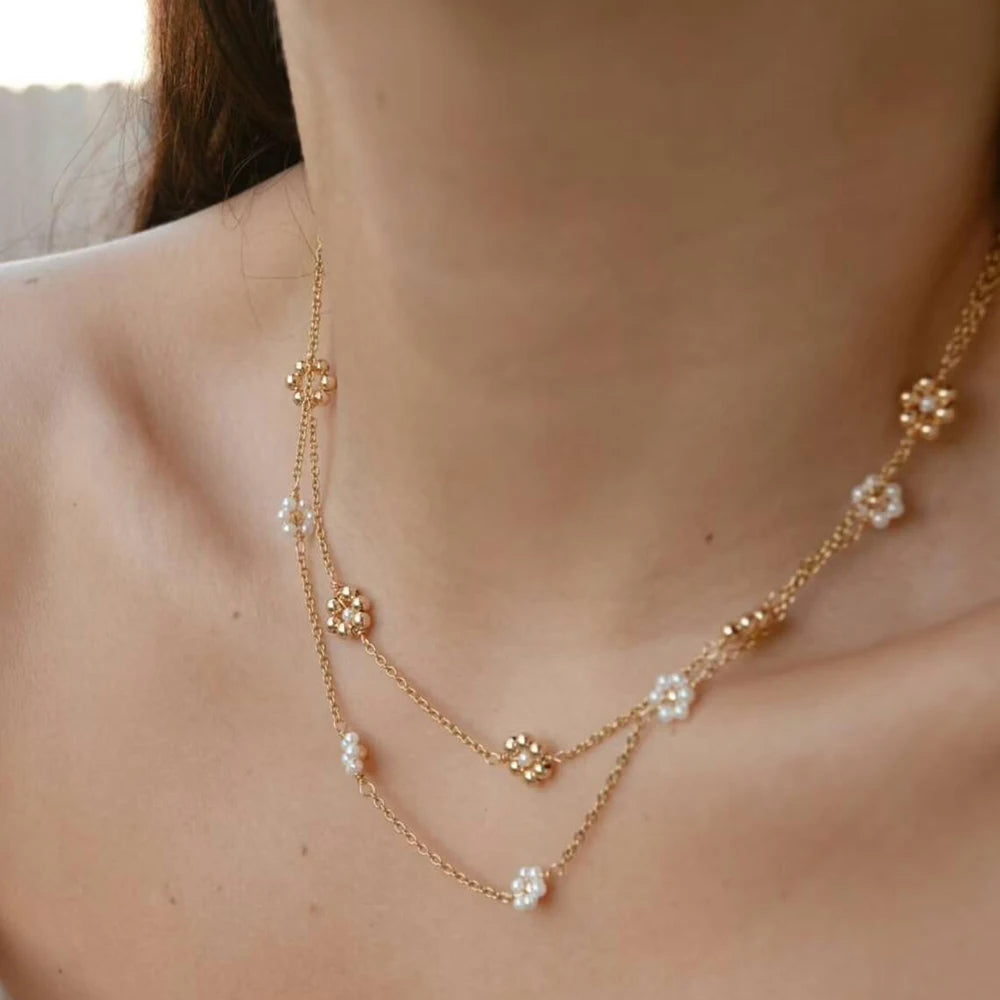 Simulated Pearl Choker Pendant Necklace Vintage Jewelry Gift