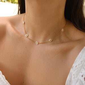Simulated Pearl Choker Pendant Necklace Vintage Jewelry Gift
