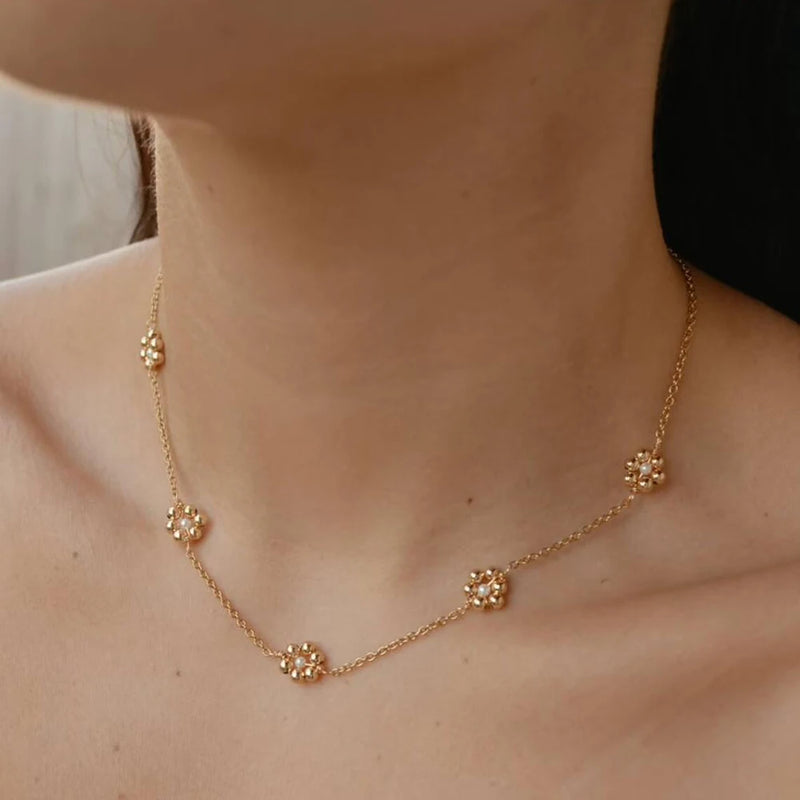Simulated Pearl Choker Pendant Necklace Vintage Jewelry Gift