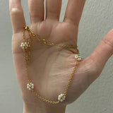 Simulated Pearl Choker Pendant Necklace Vintage Jewelry Gift