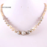 Gray Labradorite Beaded Necklace for Women