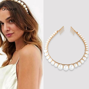 Pearl Beaded Headband for Women Party Hair Decor