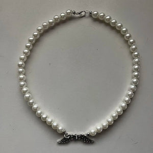 Beaded Wing Pendant Necklace for Women