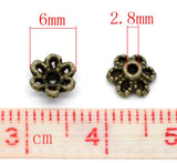 Antique Bronze Flower Bead Caps DIY Jewelry 6mmx2.8mm,300PCs