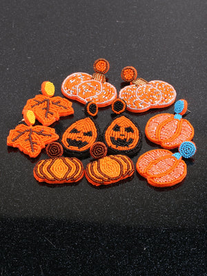 Skull Drip Dangle Drop Earrings Halloween Pumpkin Bat Ghost Earrings