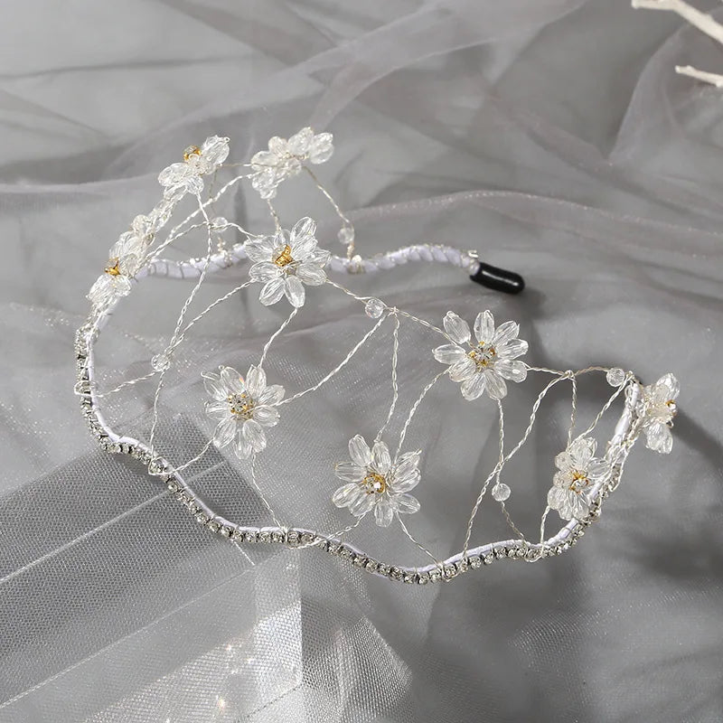 Beads Women Hairband Wedding Tiara Headband Bridal Crown Hair Accessories