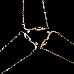 Arabic Love Statement Necklace Women Crystal Pendant Choker Jewelry