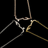 Arabic Love Statement Necklace Women Crystal Pendant Choker Jewelry