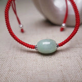 Big Jade Bracelet 925 Silver Women Girls Bracelets