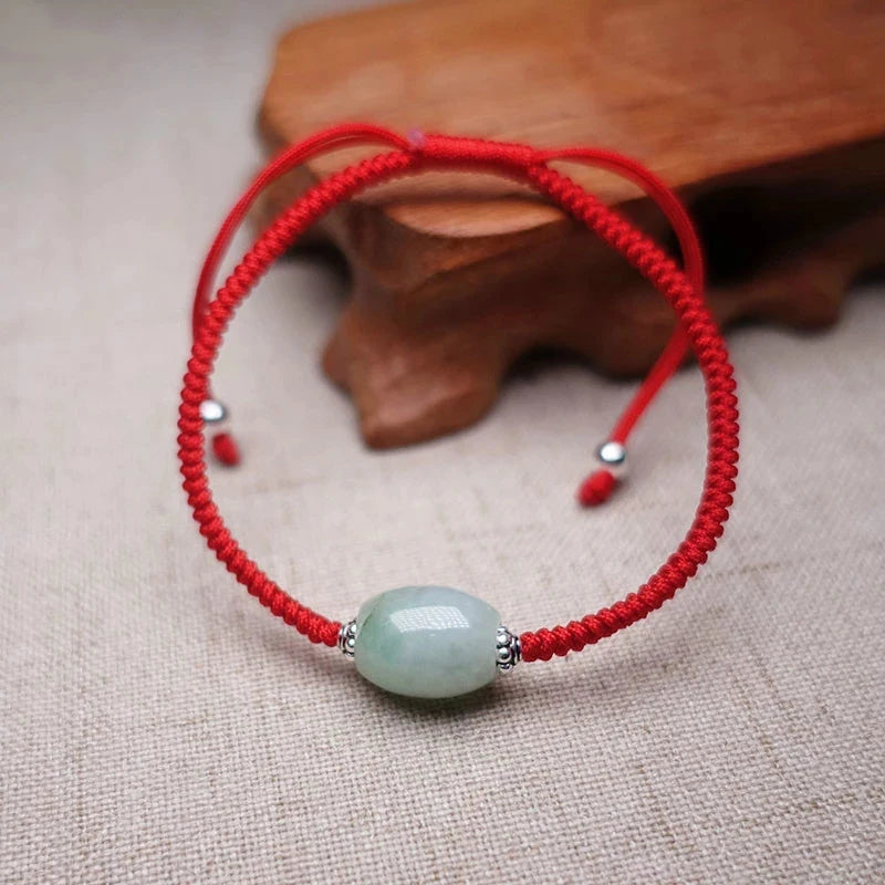 Big Jade Bracelet 925 Silver Women Girls Bracelets