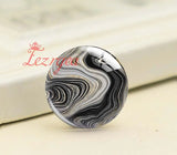 Dark Grey Yellow Marble Pattern Glass Cabochons for DIY Jewelry Making