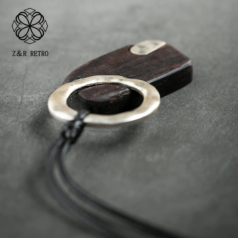 Wooden Pendants Necklace Vintage Chokers Sandalwood Jewelry