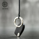 Wooden Pendants Necklace Vintage Chokers Sandalwood Jewelry