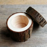 Rustic Wooden Wedding Ring Box Natural Wood Display Jewelry Holder