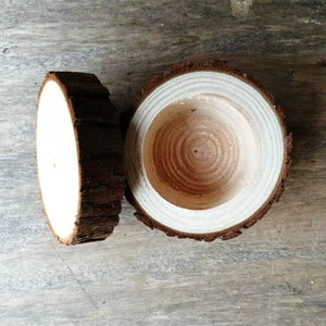 Rustic Wooden Wedding Ring Box Natural Wood Display Jewelry Holder