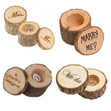 Rustic Wooden Wedding Ring Box Natural Wood Display Jewelry Holder