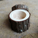 Rustic Wood Wedding Ring Box Natural Display