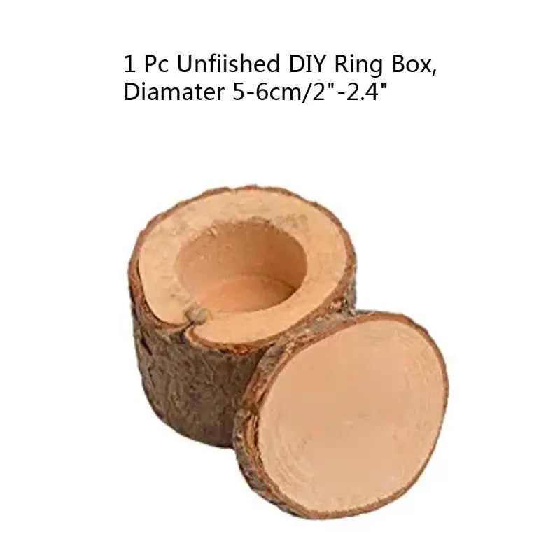 Rustic Wood Wedding Ring Box Natural Display