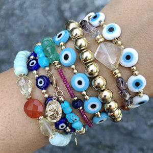 Vintage Eye Beads Bracelet Gold-Color Arm Accessories
