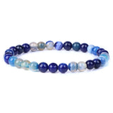 Stripe Agat Bracelet 4/6/8/10mm Stretch Natural Stone Bracelets Healing Balance
