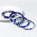 Stripe Agat Bracelet 4/6/8/10mm Stretch Natural Stone Bracelets Healing Balance