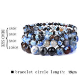 Stripe Agat Bracelet 4/6/8/10mm Stretch Natural Stone Bracelets Healing Balance