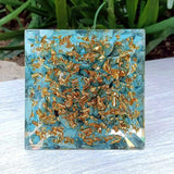 Turquoise Sphere Orgone Pyramid Crystal Healing Orgonite 60mm