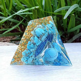 Turquoise Sphere Orgone Pyramid Crystal Healing Orgonite 60mm