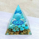 Turquoise Sphere Orgone Pyramid Crystal Healing Orgonite 60mm