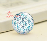 Watercolor Geometric Pattern Round Glass Cabochons for DIY Jewelry Making